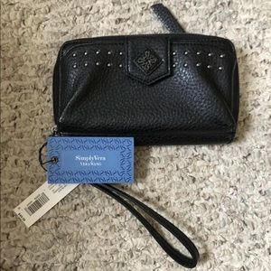 Simply Vera wang black zip wallet wristlet